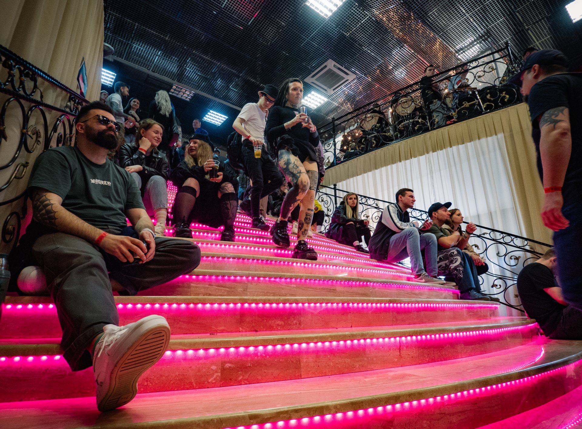 Festival-goers enjoy the atmosphere among their like-minded people.