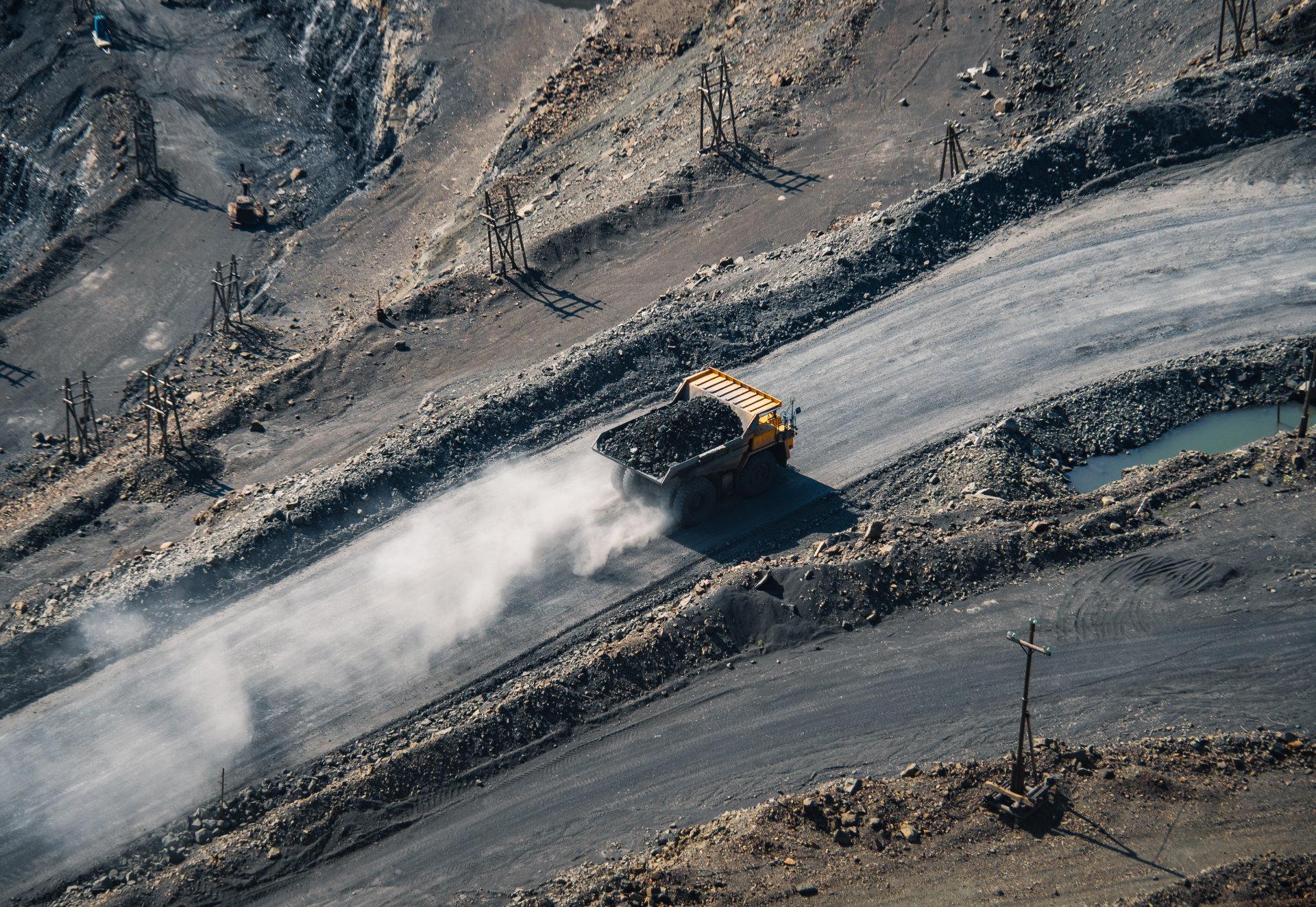 This truck is capable of transporting 130 tons of ore at a time.