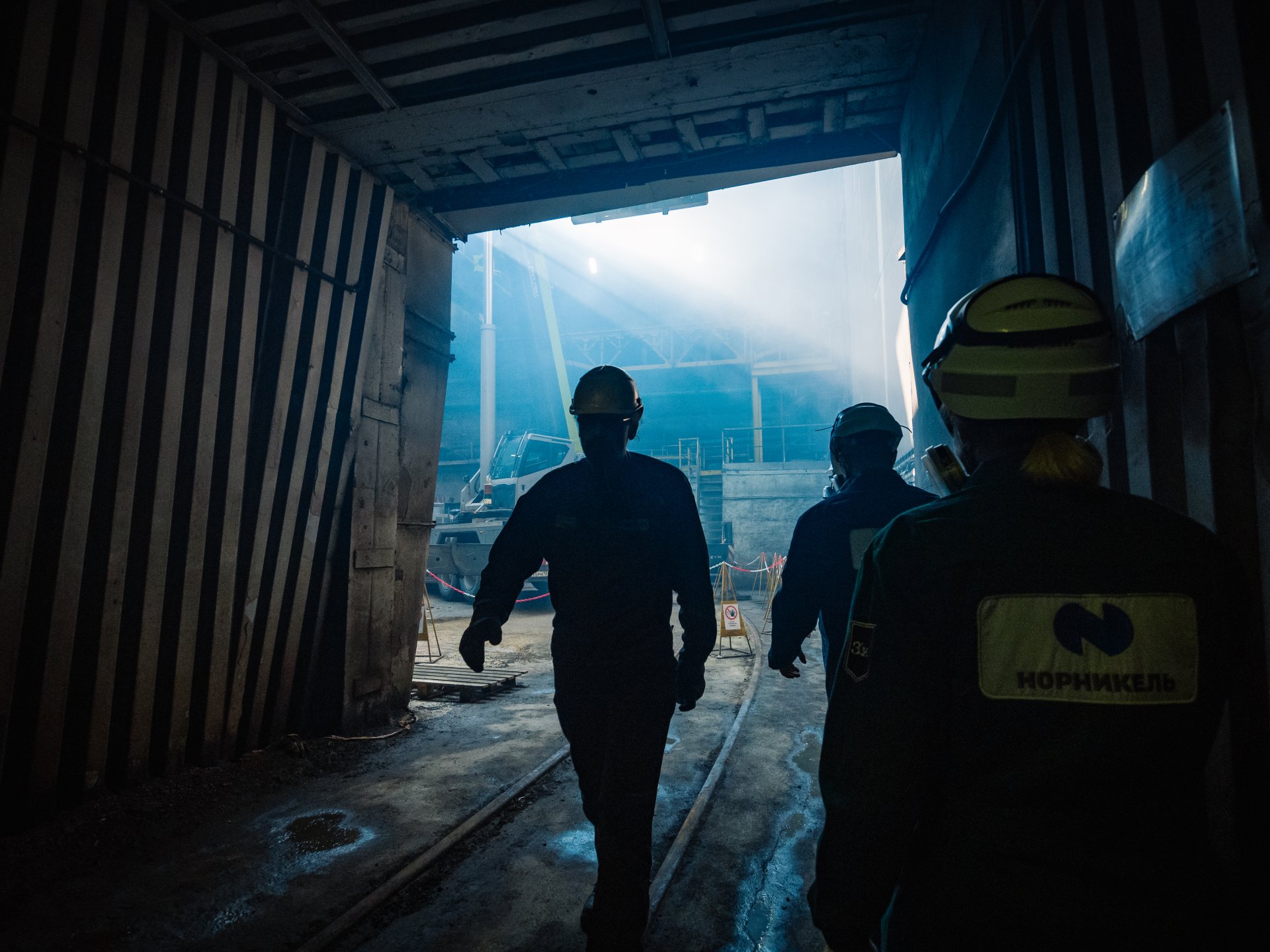 Employees of a copper plant in one of the workshops.