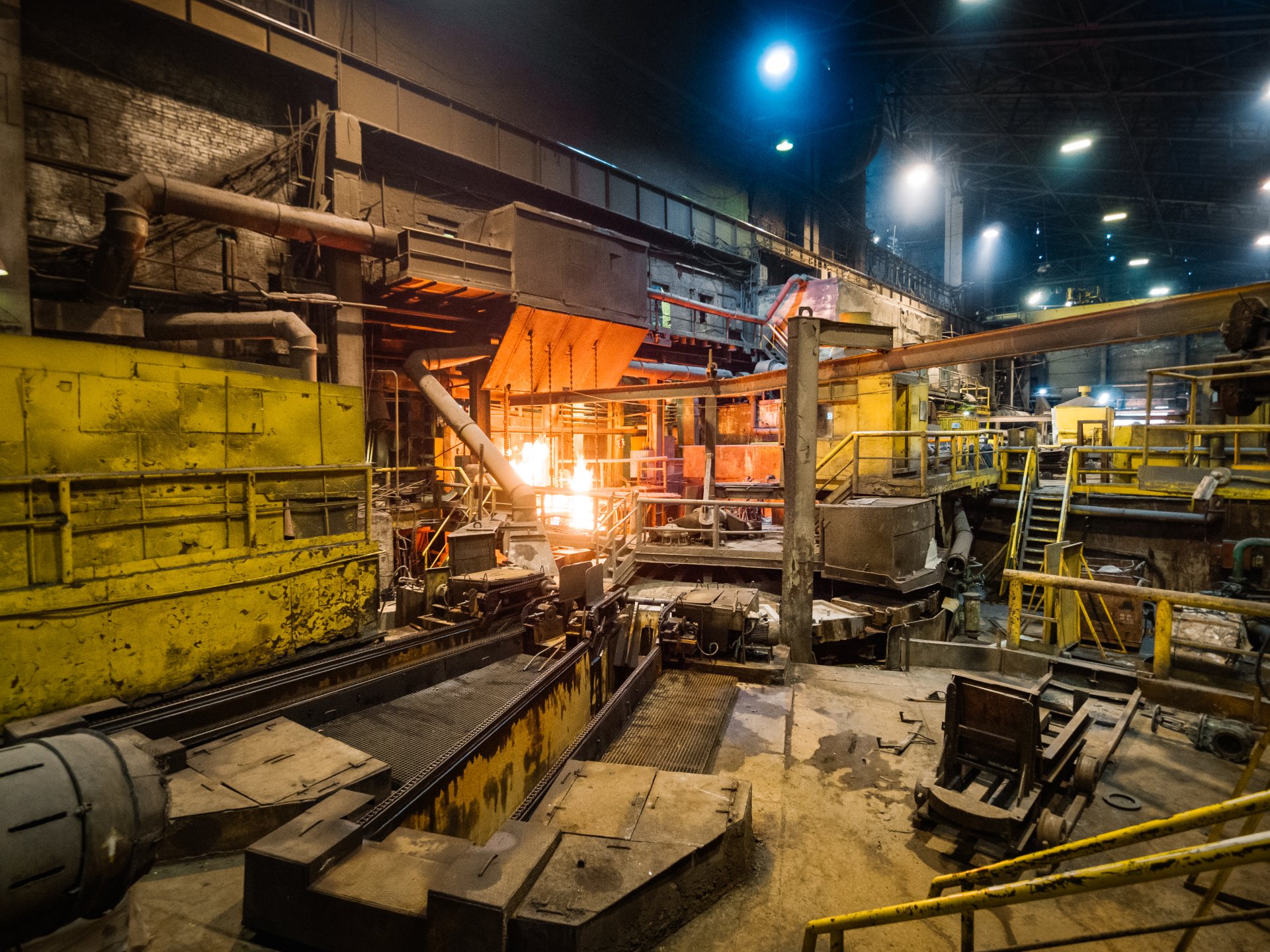 The work of one of the blast furnaces.