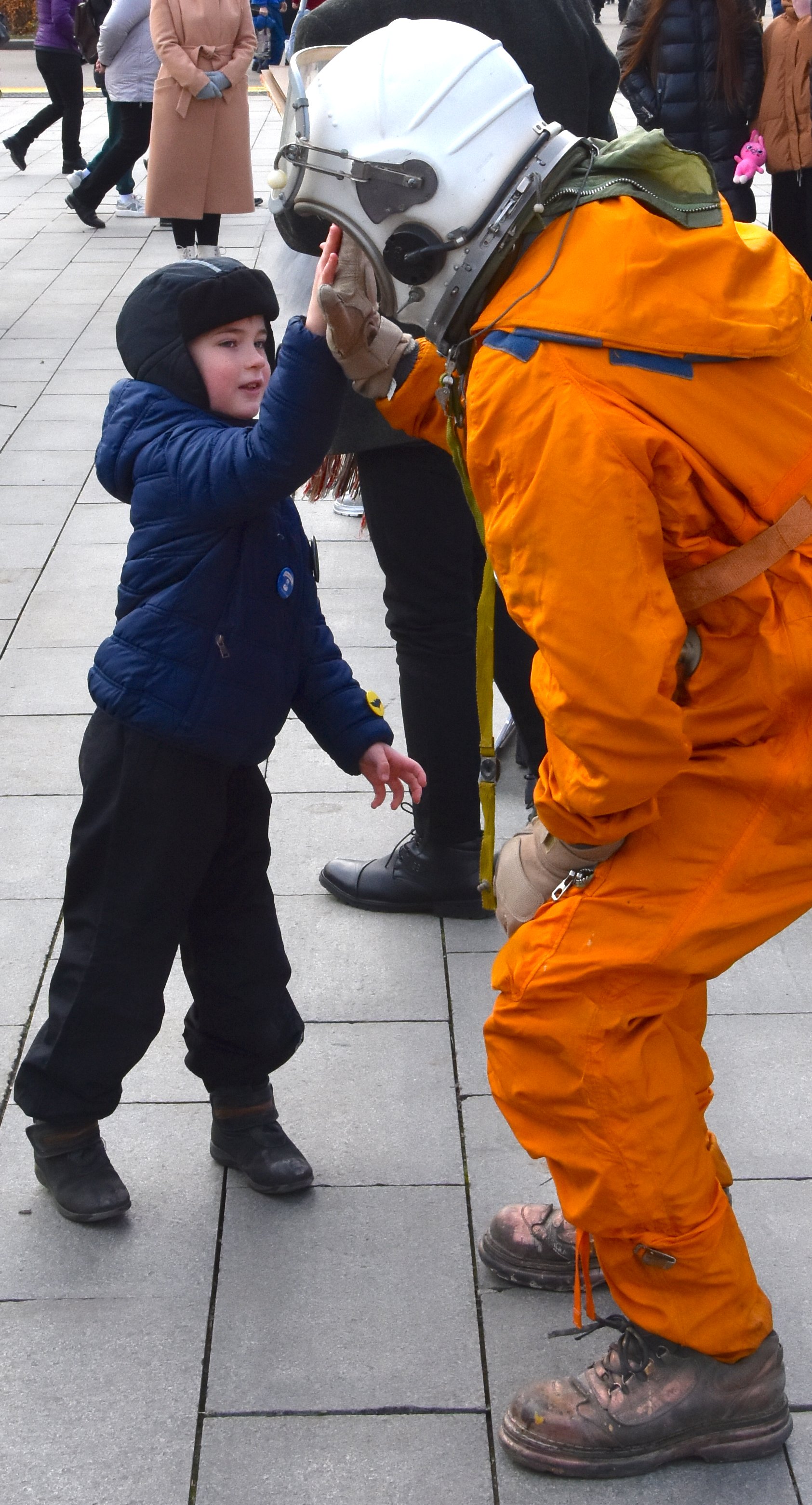 Enthusiastic child at the VDNKh, Moscow, 2023