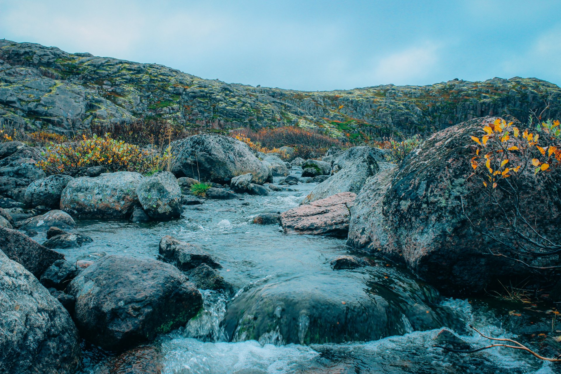 Lakes of pure rainwater are formed on rocky hills in the lowlands. When their level increases, they turn into small waterfalls.