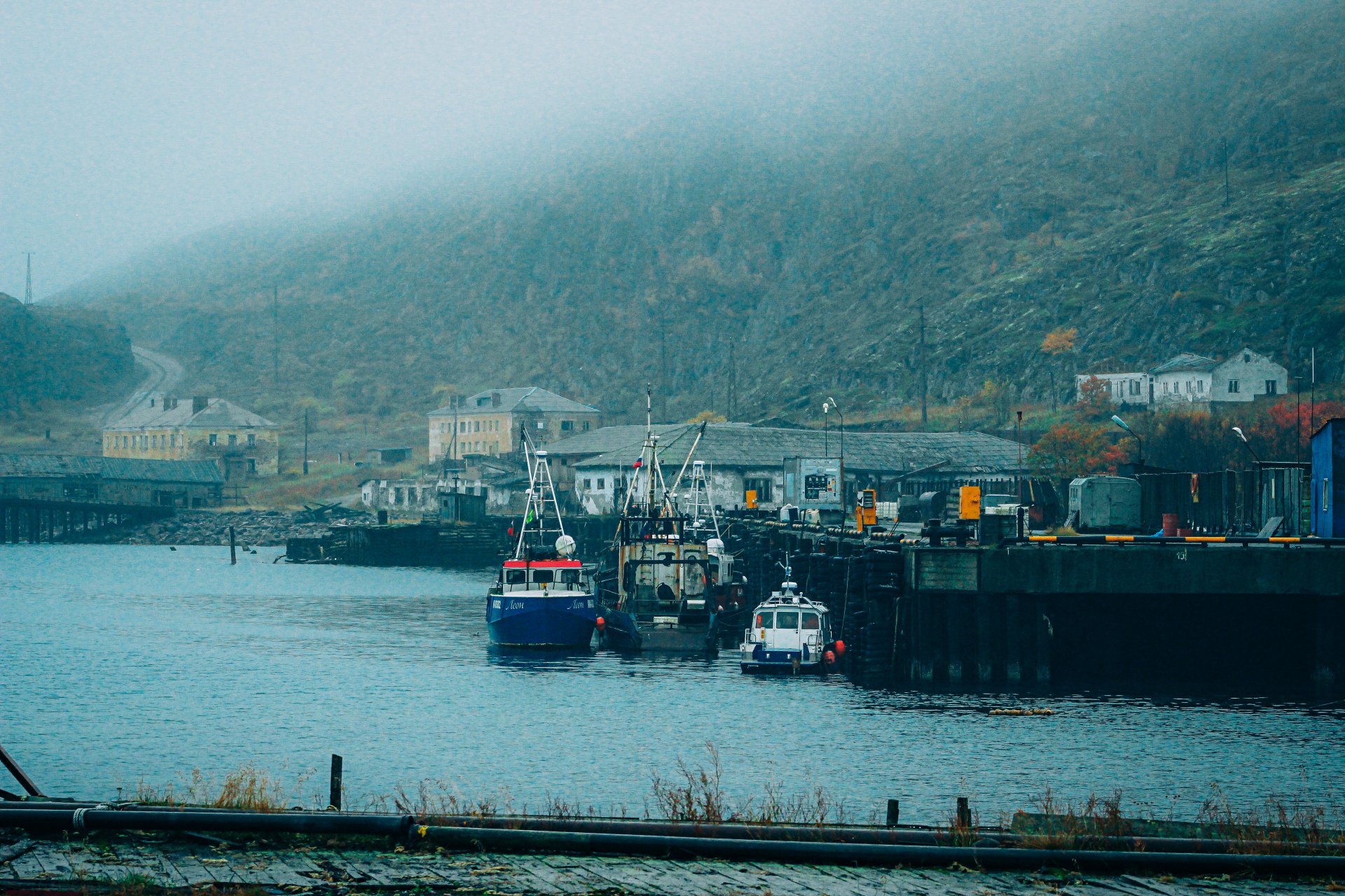 Marina in the village of Teriberka.