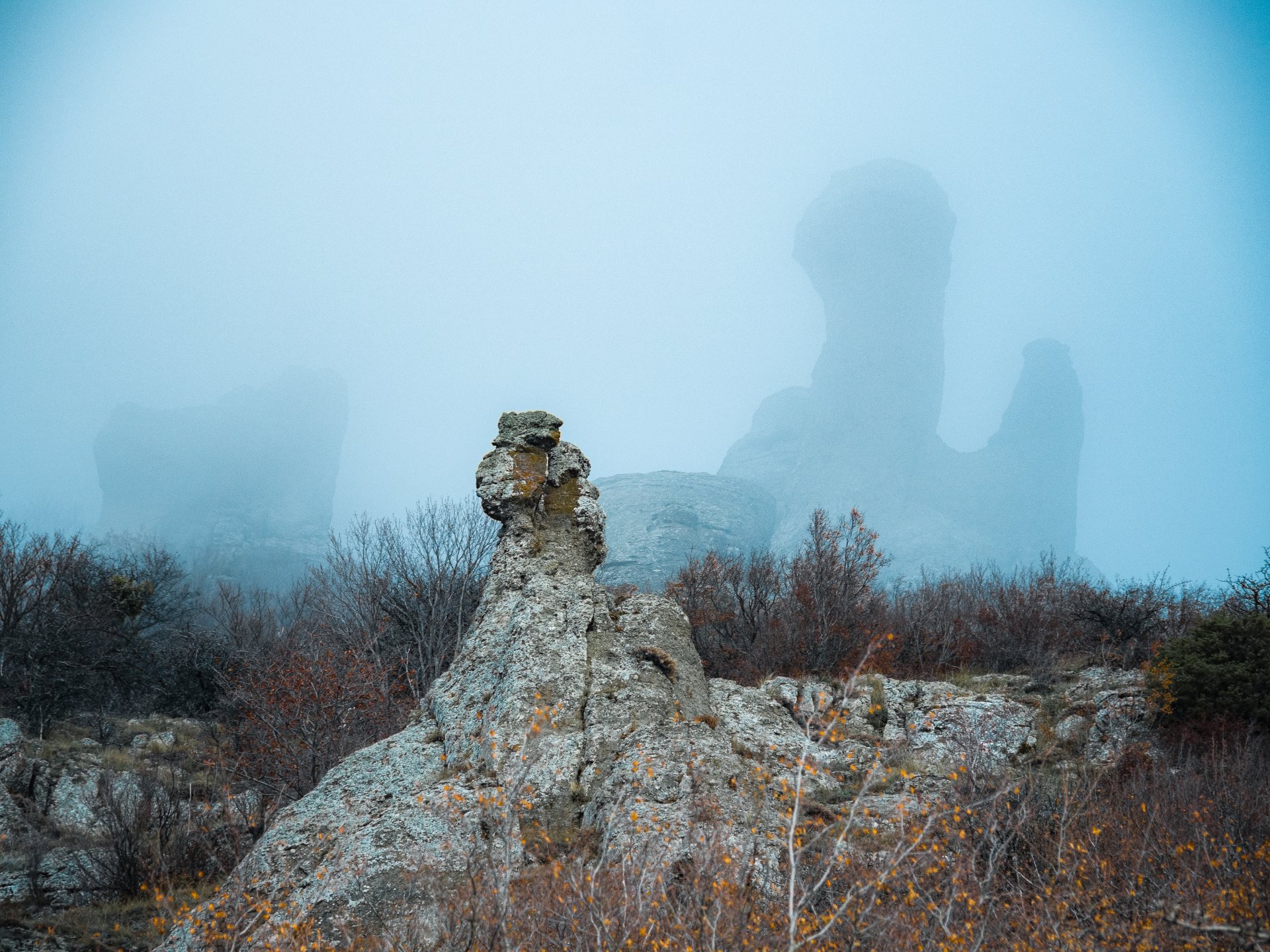 Legend has it that the bizarre statues are petrified robbers and villains.