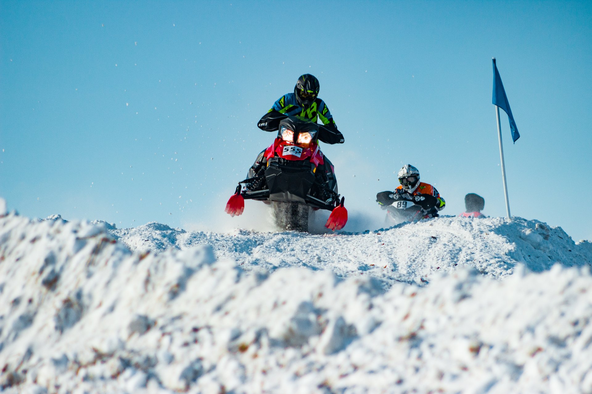 Snowmobile racing competitions.