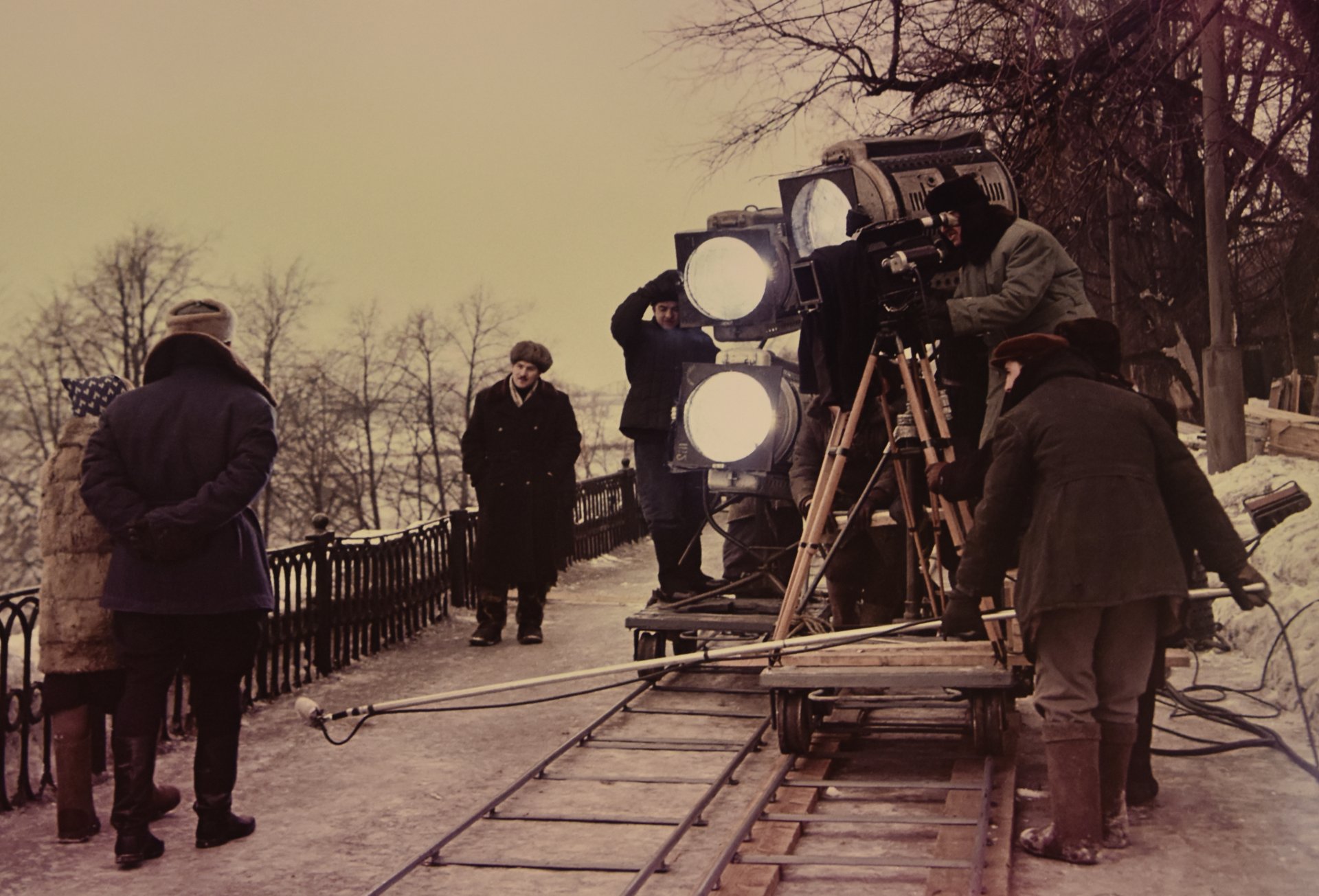 Director Grigory Chukhrai on the set of the film "Clear Sky", 1963 (Mosfilm Studios, Moscow, 2023).