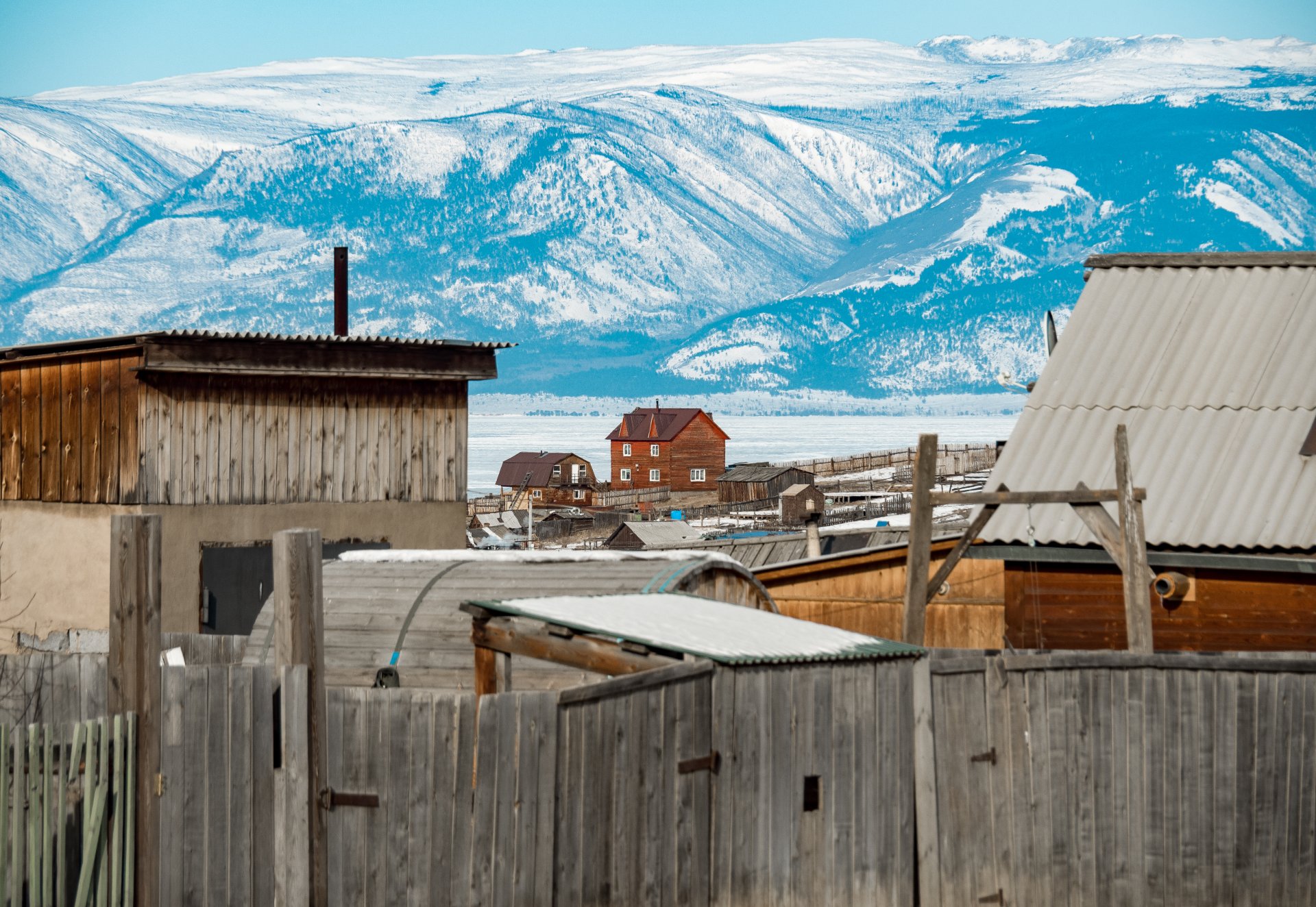 The village of Khuzhir. House on the shore of Lake Baikal.