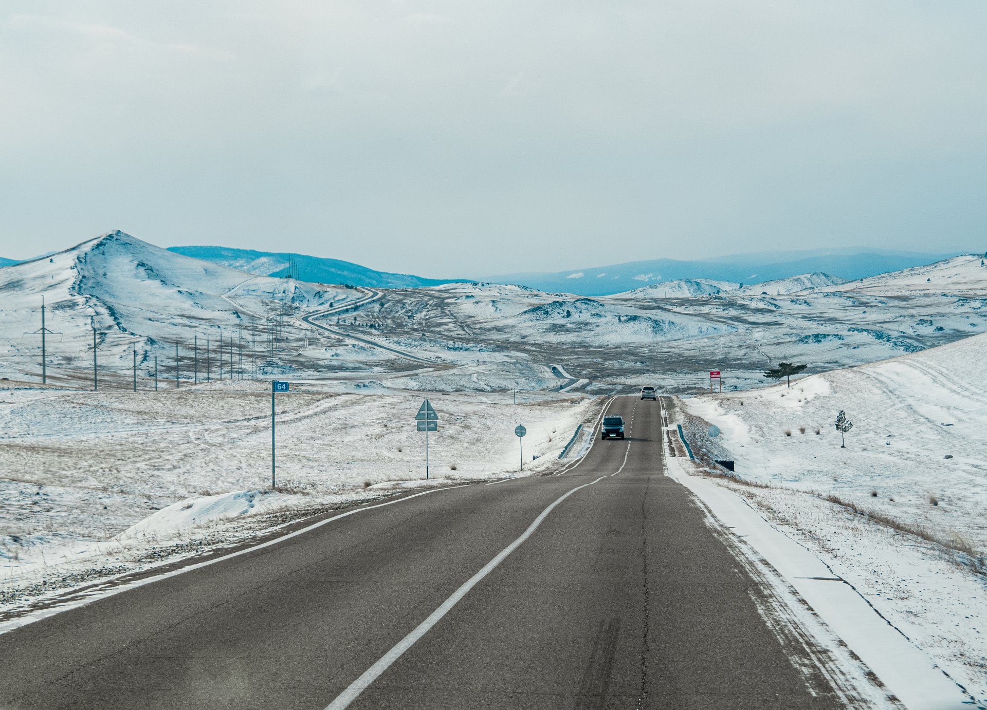 The road from Irkutsk to Olkhon Island.