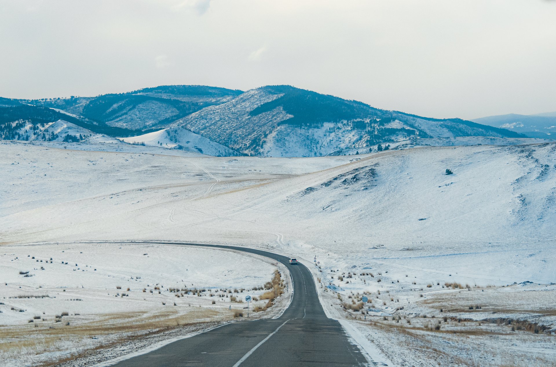 The road from Irkutsk to Olkhon Island.