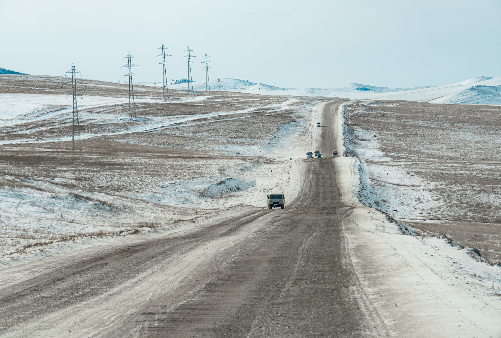 The road from Irkutsk to Olkhon Island.