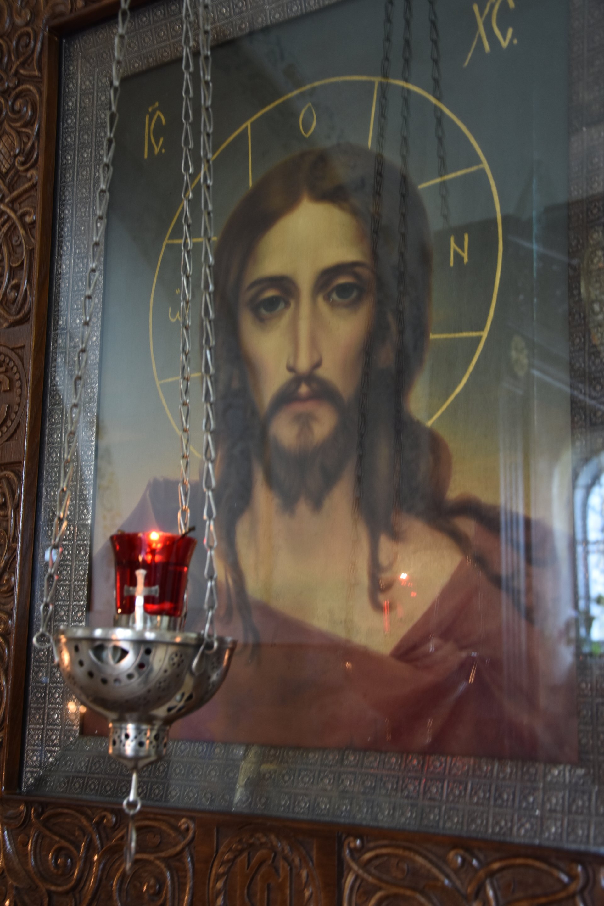 Jesus Christ portrait with chain censer, Moscow, 2023