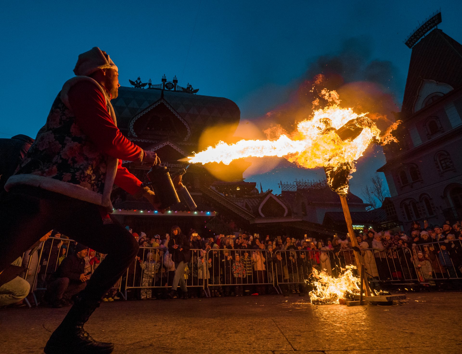 The ritual of burning an effigy of Maslenitsa. After that, Russians believe that after a long cold and snowy winter, the long-awaited spring will finally come and it will be warm.