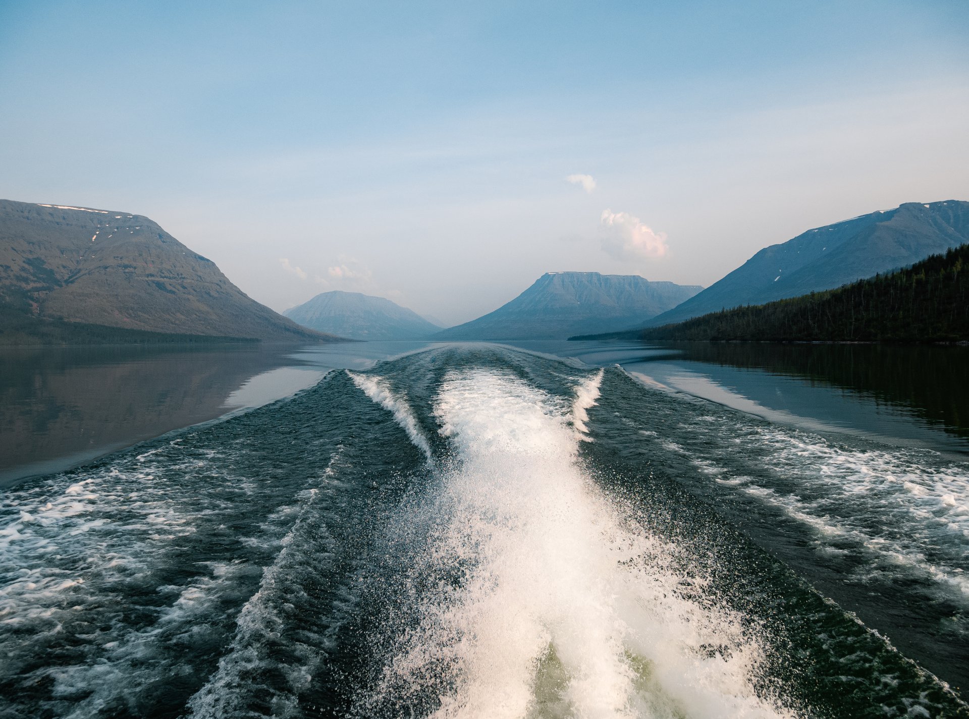The journey to Lama Lake from the nearest town takes about four hours by water.